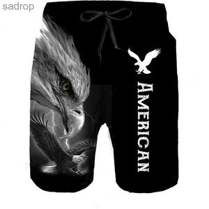 Sweetwear Back Shorts Cool Mens White Bald Eagle Animal Animal Camouflage Swim de style Sortie Outdoor décontractée et pantalon