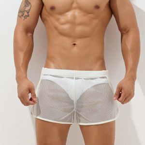 Maillots de bain pour hommes Beach Summer Swimming Mesh Shorts transparents Lingerie sexy Quick Dry Gay Quarter Pants J220913