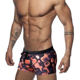 Brandons de maillot de bain masculin Swim Trunk Men Sexy Boxer Shorts 3D Print Srowing and Beach Sports Mens Pantalon Swimming Swimsuit Swimswear D240424