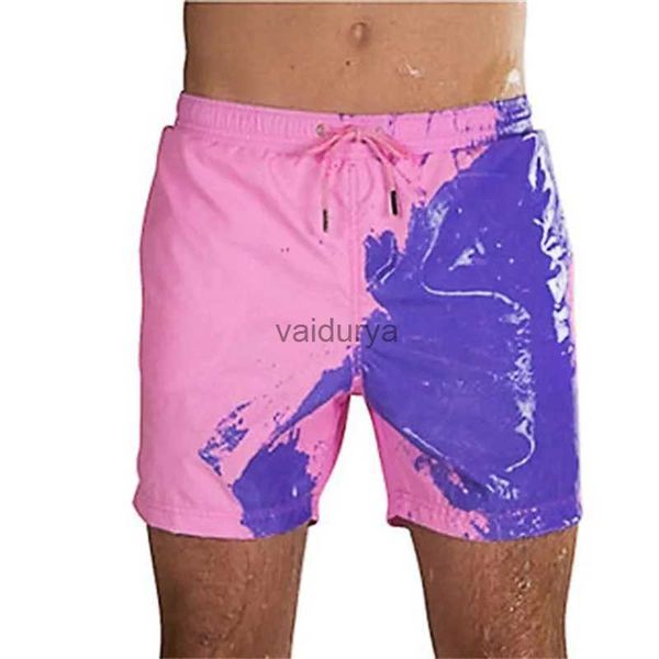 Maillots de bain pour hommes Couleur changeante Shorts de natation pour hommes garçons maillots de bain eau chaude décoloration conseil Shorts 2023 été plage maillot de bain YQ231102