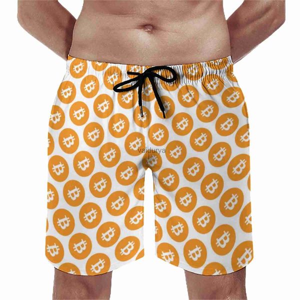 Traje de baño para hombres Cool Bitcoin Board Shorts Men's Cryptocurrency Coin Board Short Classic Daily Swim Trunks Plus Tamaño YQ231102