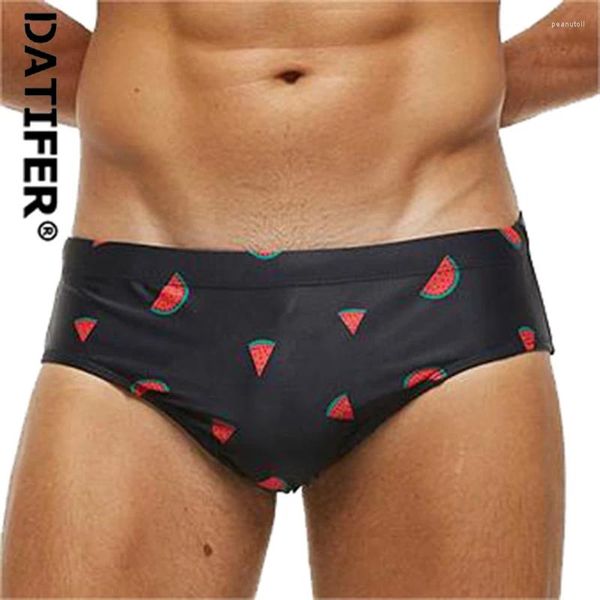 Traje de baño para hombres Datifer Summer Mens Shorts Swim Briefs Beach Sexy Eliminado Transpirable Pad Impresión Plus Tamaño Bermudas Masculina Natación