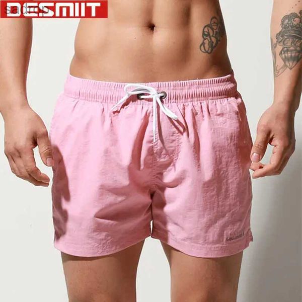 Swimwear masculin Desmiit Swimming Shorts de baignade pour hommes Chapeaux de bain Hot Swims Hot Briefs Nylon Beach Bathing Cleets 2023 Summer Board Shorts XW