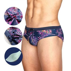 Swimwear masculin European et américain Briefs imprimés avec tasse de la mode Pousque PAD PLACE SPORTS SEXY J220913