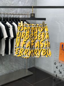 Herenzwemkleding Europese station herenstrandbroek vol met gedrukte letters graffiti casual broek hiphop geruite shorts dun g4y