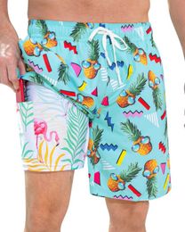 Maillots de bain pour hommes Short de bain drôle d'ananas Shorts de plage pour hommes Shorts de planche de surf pour garçons Short de bain de sport d'été à séchage rapide Slip avec cordon de serrage P230506