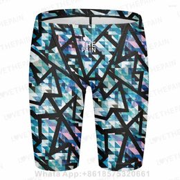 Maillots de bain pour hommes Liefde de Pijn Professionele Mannen Zwembroek Shorts Lange Knie Concurrerende Swim Training Gedrukt Badpak Pant Quick Dry