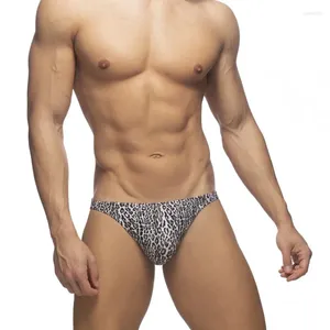 Maillots de bain pour hommes taille basse sexy bas de bikini mode d'été imprimé léopard couleur unie maillot de bain à séchage rapide short de bain avec coussinet push