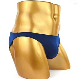 Maillots de bain pour hommes Mâle Sexy Slips Respirant Glace Soie Bikini Culotte Sous-vêtements Bas Taille Basse Hommes Sous-Vêtements De Natation Sunbath Beach