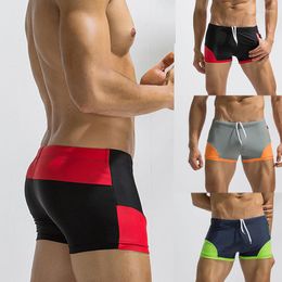 Roupa de banho masculina calções de banho boxers verão homem esportes wear retalhos legal confortável praia shorts