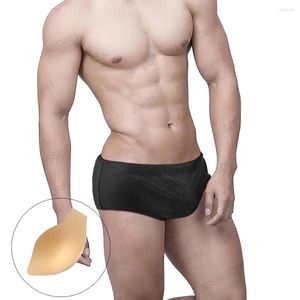 Maillots de bain pour hommes Hommes Marque Noir Maillot de bain Sexy Taille basse Hommes Homme Slip de bain U-convexe Ajouter Pad Serré Swimmisute