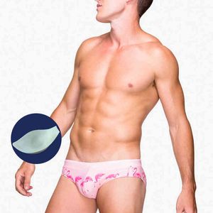 Swimwear masculin Men de maillots de bain Flamingo Briefs d'impression flamant