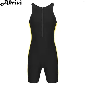 Heren Zwemkleding Heren Eendelig Mouwloos Rits Romper Badpak Triathlon Wetsuit Rash Guard Strand Zwembad Badpak Surfkleding