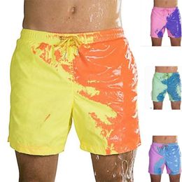 Traje de baño para hombres Pantalones cortos para hombres Cambio mágico Color Beach Short Plus Size Summer Swimming Trunks Pantalones Traje de baño de secado rápido Traje de baño XA197L 230606