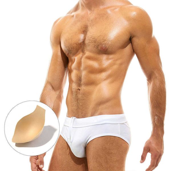 Traje de baño para hombres Hombres Costura Banda ancha Malla Verano Secado rápido Natación Playa Surf Shorts Sexy Cintura baja Push Pad Traje de baño J220913