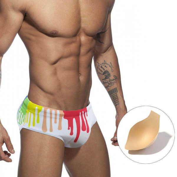 Maillots de bain pour hommes Slips de bain pour hommes Couleur de couture à la mode Taille basse Cordon sexy Planche de surf Pad PushUp Formation de plongée J220913