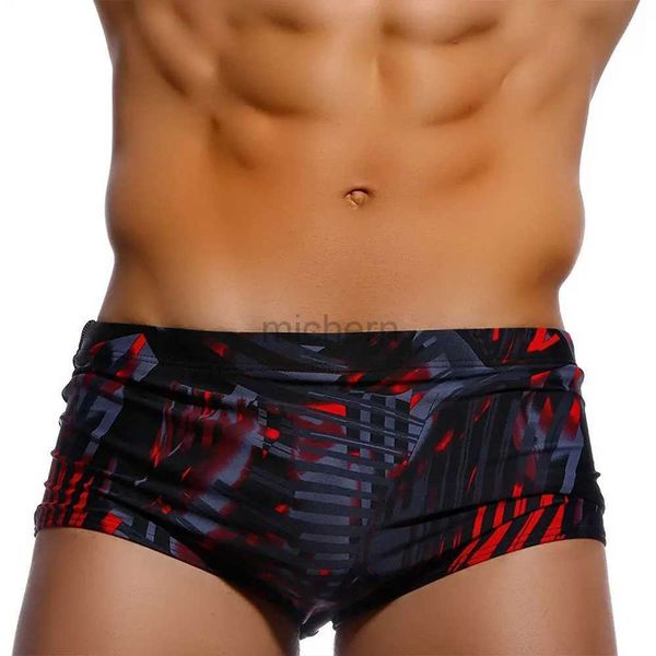 Swimons de maillots de bain masculins Message de maillot de bain Bikini Brief Brief de maillot de bain Shorts de surf Boxer Trunks Black Red Beach Bathing Fissure de sous-vêtements