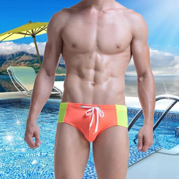 Chapeaux de bain masculine Mens sexy lacets up couleurs assorties embarrassantes nager spring plage sales troncs triangulaires