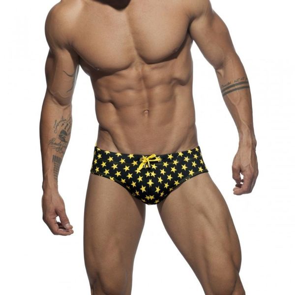 Traje de baño para hombres Troncos de natación para hombre Gay Cintura baja Calzoncillos de natación Impresión sexy Push Pad Bikini Ropa interior Piscina Natación Resbalones Pantalones cortos de playa