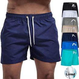 Maillots de bain pour hommes Maillots de bain pour hommes avec poches Mesh Liner Summer Casual Beach Board Shorts Quick Dry Natation Maillot de bain Maillot de bain