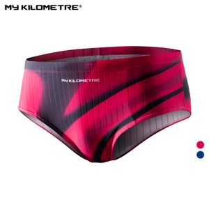 Traje de baño para hombre MY KILOMETER Lycra Swim Briefs Traje de baño Troncos de natación Cintura baja con cordón ajustable Calzoncillos de entrenamiento para hombre 230612