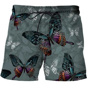 Traje de baño para hombres Nuevo Hermosa mariposa Impresión 3D Pantalones cortos de playa para hombres Pantalones cortos de baño de verano Personalidad de moda Hombres Bañadores Sea Play Boy 2021 YQ231102