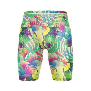 Swimwear masculin New Mens Massuit de maillot de bain Machine de baignade Sports d'endurance Summer Summer Beach Lycra UV Protection serrée Shorts Q240429