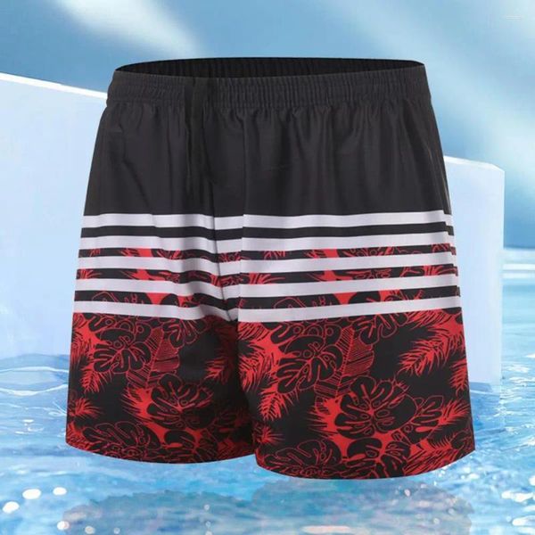 Bañadores para hombre, bañadores no deformantes, pantalones cortos a rayas de secado rápido para playa de primavera, cintura elástica, baño transpirable