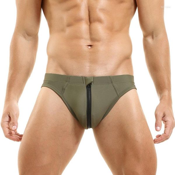 Bañador para hombre, calzoncillos con cremallera frontal abierta, Bikini para hombre, bañadores sexis para hombre, traje de baño Desmiit, pantalones cortos de playa, Tanga