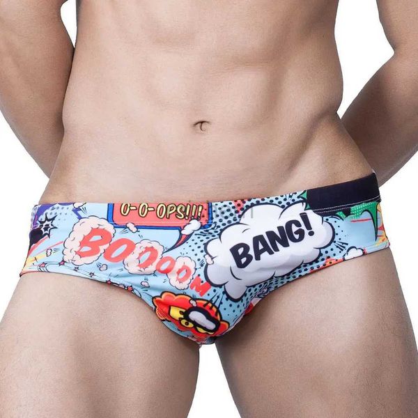 Swimswear masculin rembourré des hommes nageurs Briefs sexy sachet renflement améliorant la tasse de push up cueca gay maillots de bain calzoncillos hombre glissade agrandir d240424