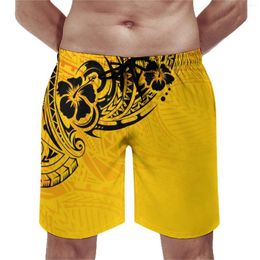 Maillots de bain pour hommes Polynésien Custom Beach Shorts Hawaiian Loisirs Vacances Sports Pantalons de natation Cordon réglable Cyclisme