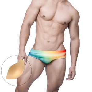 Heren Swimwear Push Pad Swimsuit 2022 Print Beachwear Man Lage taille man Mannelijk Ademblage Gay Briefs Boxer Brie J220913