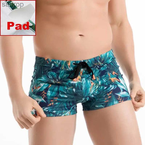 Swimwear pour hommes Push up Men Swimming Trunks with Pad Swimming Shorts Man Slip Boxer Swimer Sexy Gay Swimsuit Zwembroek Bikini Briefs Seobean XW