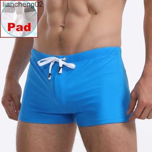 Swimwear voor heren Push Up Pad Heren Zwembroek plus size zwemkleding mannen sexy zwem shorts man zwempak strand boxers briefs penis pouch frlo 2020 w0306