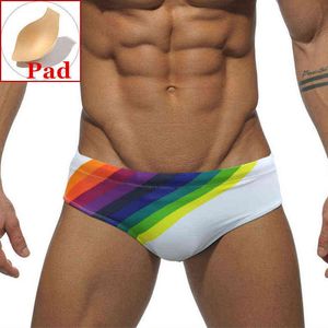 Maillots de bain pour hommes Push Up Pad Mens Maillots de bain Bikini Maillots de bain Sexy Gay Maillots de bain pour maillot de bain Rainbow Beach Shorts Penis Pouch Desmiit uxh J220913