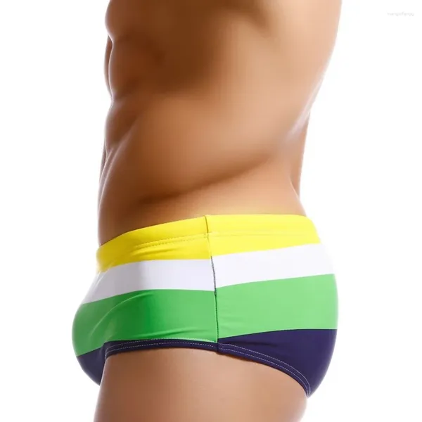 Maillots de bain pour hommes Push Up Pad Maillot de bain Sexy Hydrofuge Gay Bikini Shorts Rayé Natation