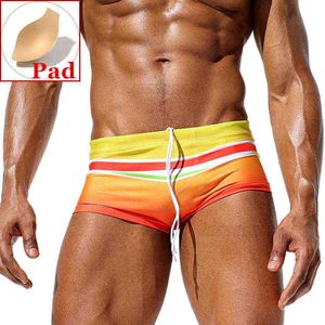 Maillots de bain pour hommes Push Up Maillots de bain pour hommes Shorts de bain Maillots de bain de plage Desmiit Maillot de bain Rainbow Maillot de bain Sexy Boxer Maillot de bain Briefs J220913