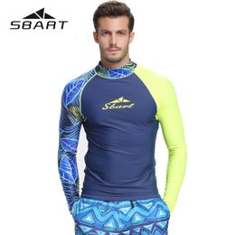 Swimwear masculin sbart hommes Rash Guard surf surfais de plongée Suite de maillot de bain à manches longues Swim Floar Floars UV Natation Rashguard Empêcher les méduses 230727