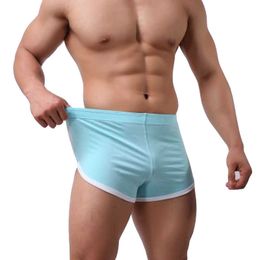 Swimwear voor heren sexy lage taille mannen zijden gesplitst snel droge shorts katoen sport jogger broek sportscholen fitness mannelijke joggingbroek j220913