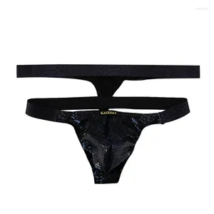 Maillots de bain pour hommes Sexy Mankini String Sous-vêtements Bikini Slips pour hommes Peau de serpent Maillot de bain Gay Maillot de bain Short de plage