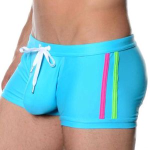 Heren badmode sexy mannen nylon snel droge zwempak zomer ademende strand bokser shorts mode gay pouch sport surfen j220913