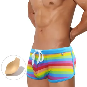 Ropa de baño para hombres sexy hombres de verano trajes de baño niños troncos de surfes