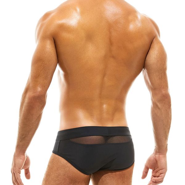 Traje de baño para hombre, Bikini Sexy para hombre, traje de baño calado de malla con cordón, calzoncillos de baño de cintura baja, pantalones cortos de surf transparentes, ropa de playa 230625