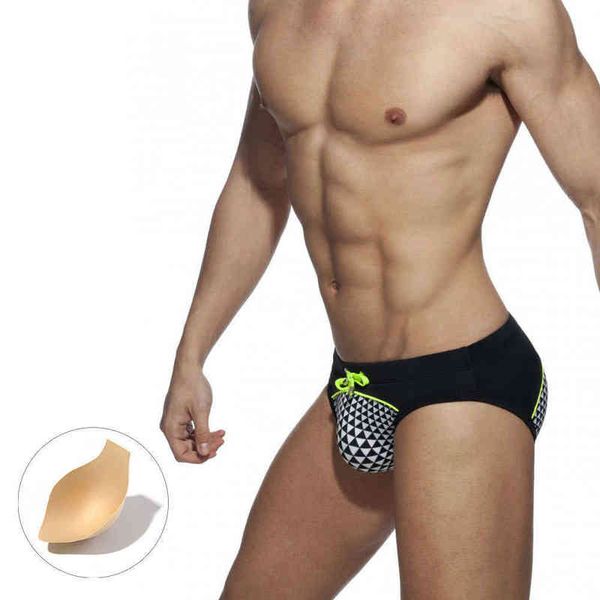 Traje de baño para hombres Bolsa sexy para bañarse Nuevo multicolor con almohadilla Traje de baño Transpirable Bulge Mejora J220913