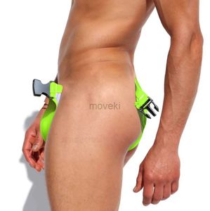 Maillots de bain pour hommes Sexy côté ouvert bouton hommes maillots de bain en nylon taille basse mâle bikini maillot de bain gay sunga masculina sport plage maillots de surf 24327