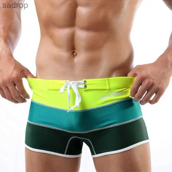 Swimswear masculin Sexy Swimming Trunks for Men Swimwear Man Swim Shorts Gay Boxer Brief Bear Wear Suise de bain Swimsuit Desmiit Sea Zwembroek Hot XW