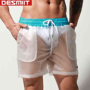 Costumi da bagno da uomo Sexy Pantaloncini da bagno trasparenti per uomo Costumi da bagno Costume da bagno da spiaggia Slip da bagno Pantaloni impermeabili Costume da bagno Desmiit Costume da bagno da surf J220913