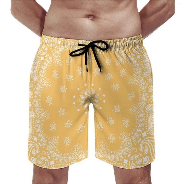 Traje de baño para hombres Bandana de verano Pantalones cortos con cintura elástica personalizada Pantalones deportivos Playa familiar Natación informal