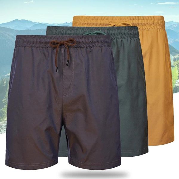 Traje de baño para hombres, pantalones cortos de playa intermitentes de verano para hombres, malla interior, bañadores de viaje brillantes, pantalones cortos de deporte al aire libre junto al mar