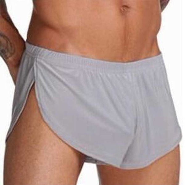 Traje de baño para hombres Verano Hombres Lados Pantalones cortos divididos Suave Secado rápido Pantalones para correr Gimnasio Fitness Partes inferiores sólidas Sexy Hombre Deporte Pantalones cortos para correr J220913